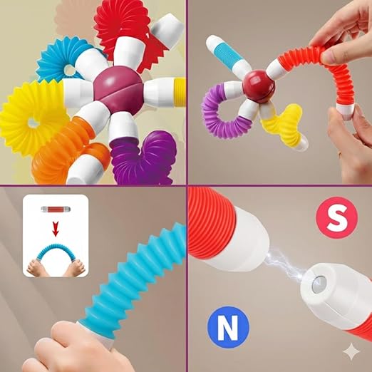 Magnetic Tube Building Blocks for Kids