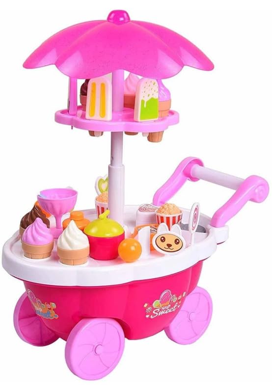 Lumo Home Candy Cart | Ice Cream Pretend Play Kitchen Play Cart for Kids (3–5 Years)