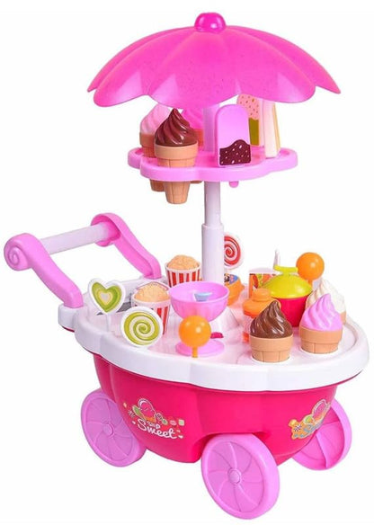Lumo Home Candy Cart | Ice Cream Pretend Play Kitchen Play Cart for Kids (3–5 Years)