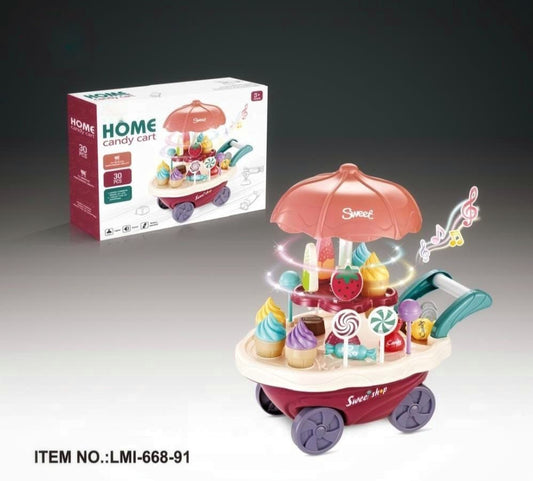 Lumo Home Candy Cart | Ice Cream Pretend Play Kitchen Play Cart for Kids (3–5 Years)